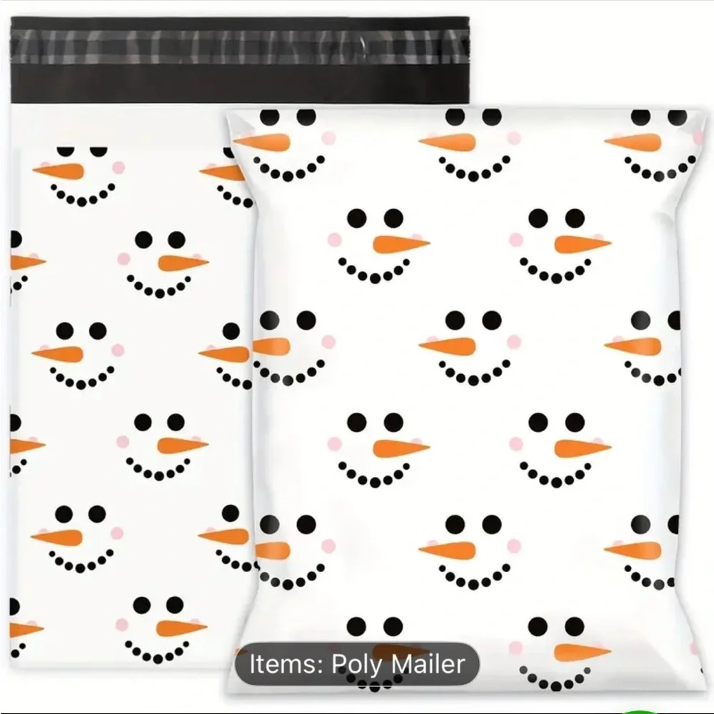 20 (10”x 13”) Snowman Poly Mailers Poly Bags